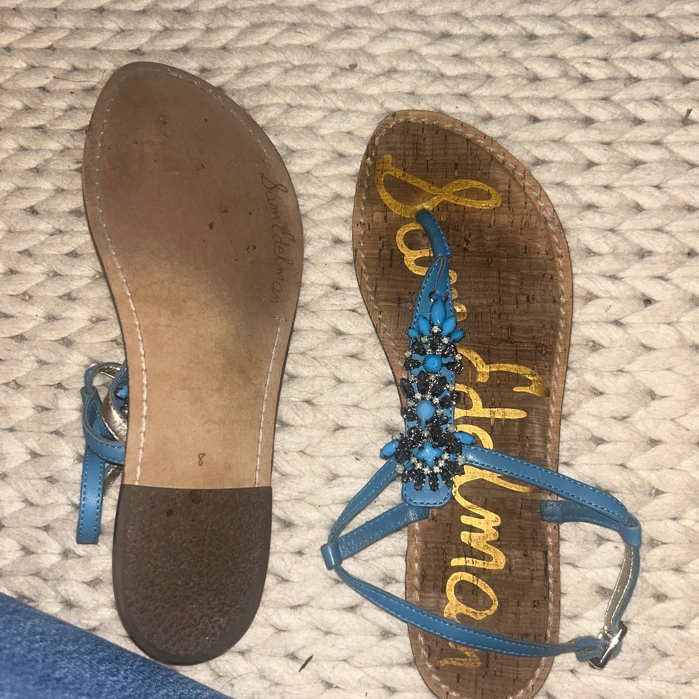 Sam Edelman Blue Beaded Sandals